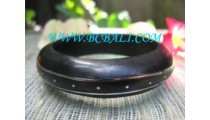 Black Wooden Bangles with Steel Fashion